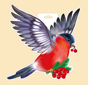 Плакат фигурный мини Снегирь