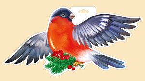 Плакат фигурный мини Снегирь