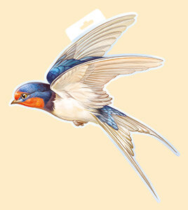 Плакат фигурный мини Ласточка