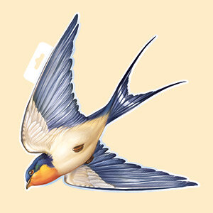 Плакат фигурный мини Ласточка