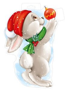 Плакат фигурный мини Заяц с шариком