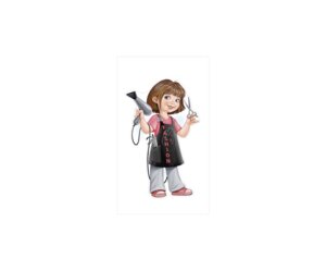 Плакат фигурный Девочка парикмахер