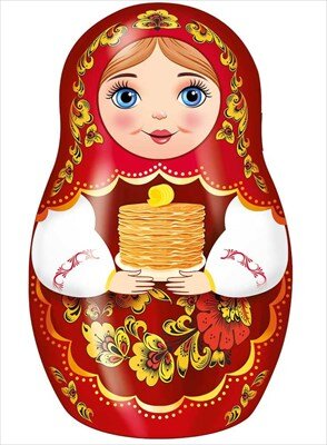 Плакат фигурный Матрешка с блинами