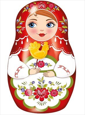 Плакат фигурный Матрешка с леденцом