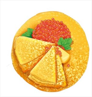 Плакат мини Блин с икрой