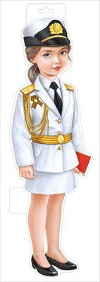 Плакат фигурный Девочка в форме Военно Морские Силы