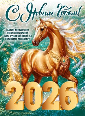 Плакат С Новым годом 2026 Символ года 3.0001516