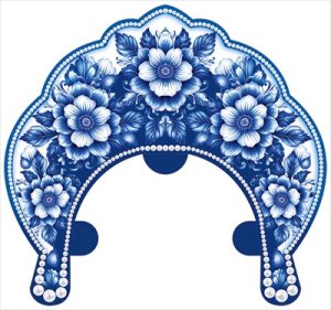 Кокошник Синий орнамент 3.0001753