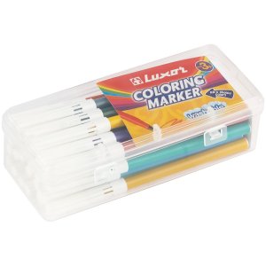 Фломастеры 24вц Luxor Coloring смываемые, пластик пенал 6101/24 TUB