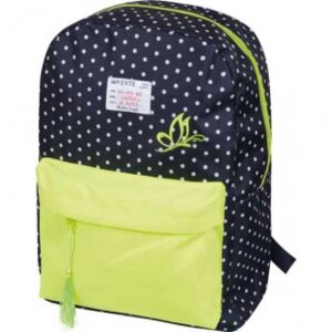 Рюкзак подростковый 40x30x14см с 1-м отд неон карм черн в горох с салат Neon Dots 7033782