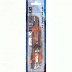 Нож канцелярский 18мм метал черн с красным 4090310