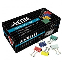 Зажимы для бумаг 15мм металлический цв асс 12шт/уп 4131313