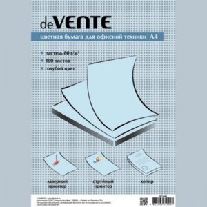 Бумага офисная цветная 100л A4 80г/м2 Синий интенсив 2072406