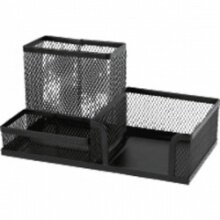 Подставка для канц принадлежностей 20x10x10см 3 секц металлич черная 4104720