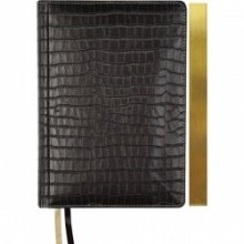 Ежедневник 320стр недатир А5 Wild кремовая бумага зол срез Черный Кожзам 2034423