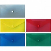 Папка конверт на кнопке С6  полупрозрачная асс 3071821