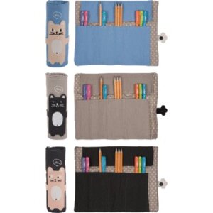 Пенал рулон Cool Cat 25x20см канвас на кнопке с аппликац из искусств кожи 7028900