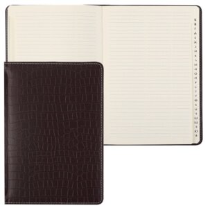 Алфавитная книга 128стр А5 Wild кремовая бумага Темно-коричневая Кожзам 2030400