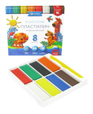 Пластилин  8цв Классический Globus 160г ПЛ8-06К 8042990