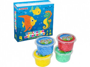 Пластилин  4цв шар крупнозернистый незастывающий 500мл асс 8042813