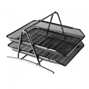 Лоток для бумаг горизонт 2-x секц 35x29x18см сетчатая металл черный 3101702