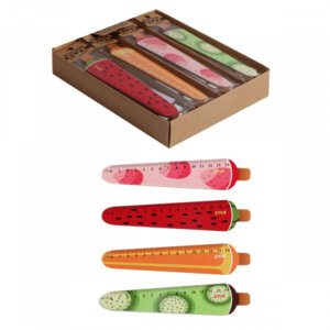 Линейка 14см дерево Juicy Fruit фигурная крашенная с рис шкала 5091037