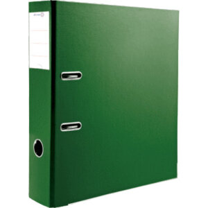 Папка регистратор 75мм Lite покрытие PVC собранная c металл окант Зеленая 3093904
