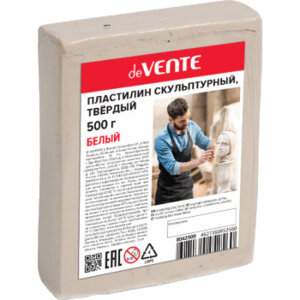 Пластилин скульптурный 500г Белый пленка  твердый 8042909