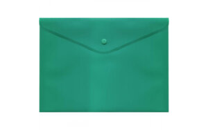 Папка конверт на кнопке А4 150мкм непрозр Зеленая 3071064