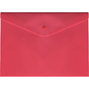 Папка конверт на кнопке A4 180мкм непрозр Красная 3071410