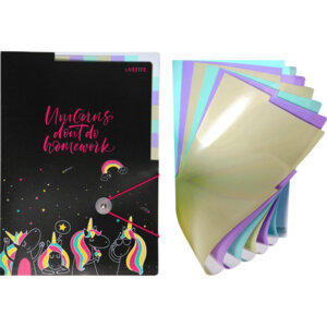 Папка с резинкой с 6-ю отд A4 Unicorns 600мкм 3078006