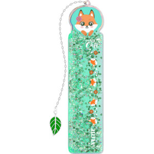Закладка линейка 15см Cute Fox шкала с блестками 100% ПВХ 5091022