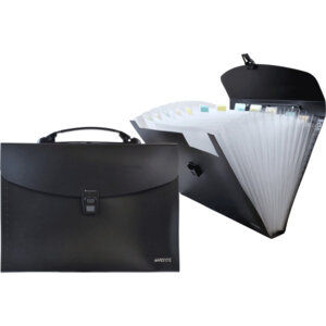 Портфель с 12-ю черными тонированными отд на замке пластик 800мкм 3073000