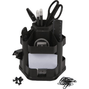 Органайзер настольный 13 предм черный шестигранный вращающийся 4102313