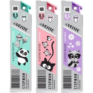 Грифели для механических карандашей 0,5мм HB Pastel 12шт в пласт боксе 5011100