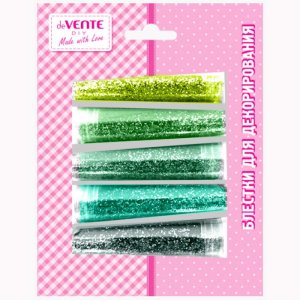 Блестки глиттер для декора Оттенки зеленого 5цв по 4,5г 8003007