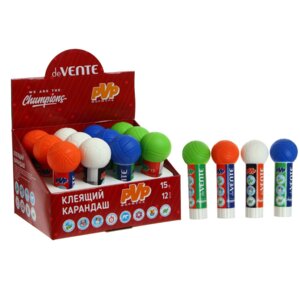 Клей карандаш 15г PVP основа Champions быстросохнущий с фигуркой на колпачке 4042062
