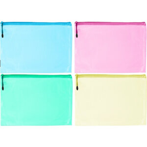 Папка на молнии 235x108мм DL тонирован армирован ПВХ 280мкм цв текстиль 3072076