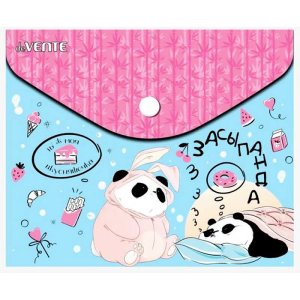Папка-конверт на кнопке "deVENTE. Panda" A5 (240x170 мм) 150 мкм, непрозрачная с рисунком, индивидуа