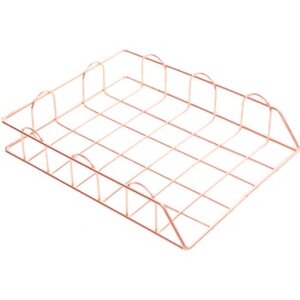 Лоток для бумаг Gold Rose размер 29,5x24,5см сетчатый металл розовое золото 3042004