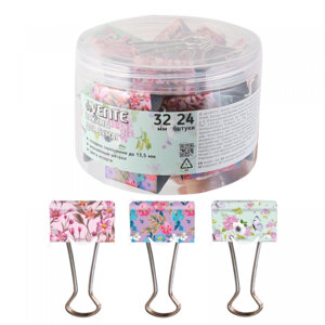 Зажим для бумаг Flowers металл 32мм толщина скрепления до 13,5мм цв асс 4131011