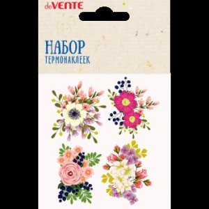 Набор термонаклеек для декора Букеты цветов текстиль изделий 22х18,7см 8002150