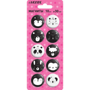 Магнит для доски офисной Animal faces 30мм 10шт 6021100