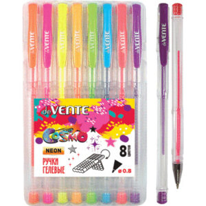 Набор ручек гелевых 08цв Cosmo Fluo неон 0,8мм 5051036