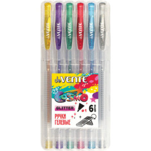 Набор ручек гелевых 06цв Cosmo Glitter с блестками 1мм 5051040