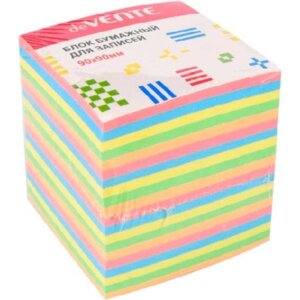 Блок для записей 90x90x90мм непроклеенный пастель цв 20 слоев 2012202