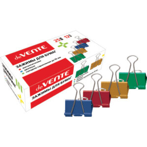 Зажим для бумаг 25мм 12шт металл толщина скрепления до 10мм асс 4131002