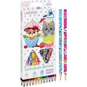 Карандаши 12цв 4М грифель 3мм трехгран 100% Cute 5022128