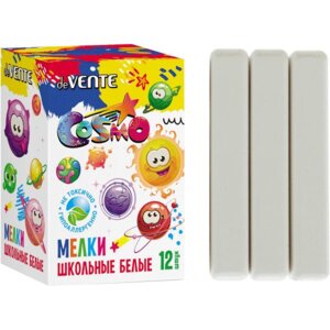 Мелки 12шт Белые Cosmo прямоугольные в карт кор 8076202