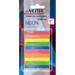 Набор закладок самокл 45x6мм 10x25л 10 неон полосок пласт 2011601